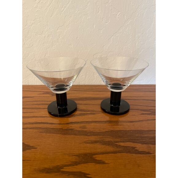 CRATE & Barrel VIVA BLACK cocktail glasses (2) - Picture 2 of 5